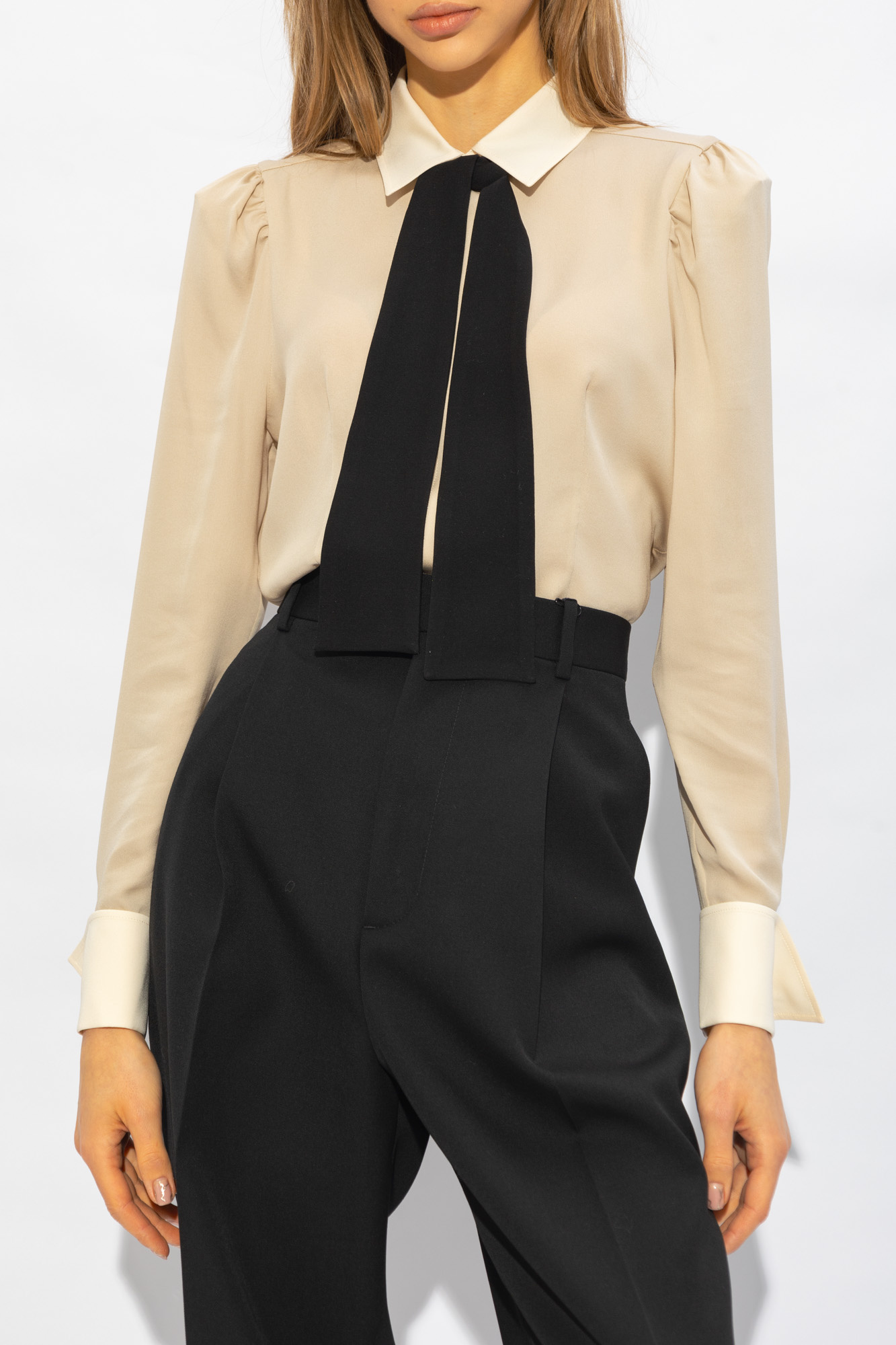 UV long sleeves T-shirt - Beige 'Globo' silk shirt Max Mara